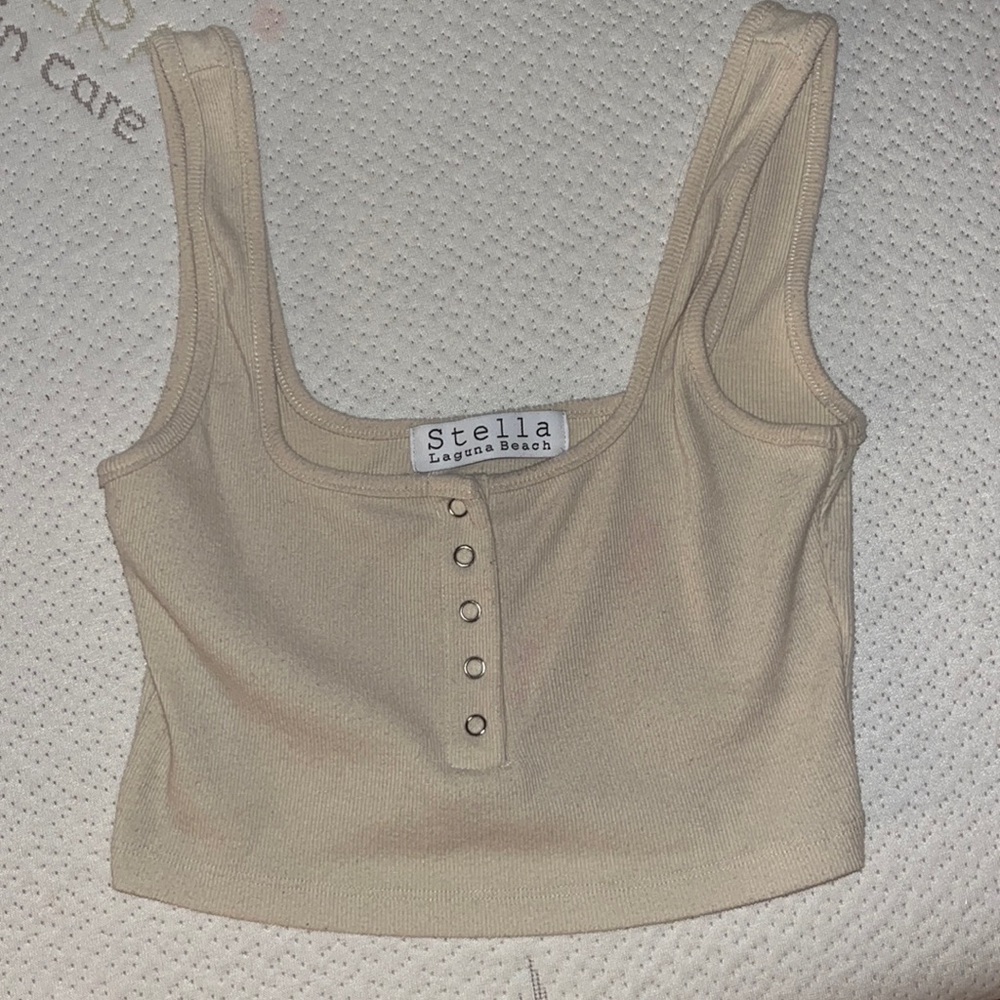 cream crop top